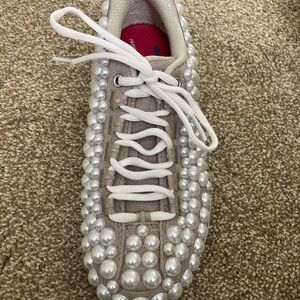Skechers Cream and White Polka Dot Sneakers